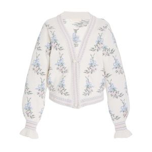 LoveShackFancy
Boscom Floral Jacquard-Knit Cardigan
Color: Blue
Size: S